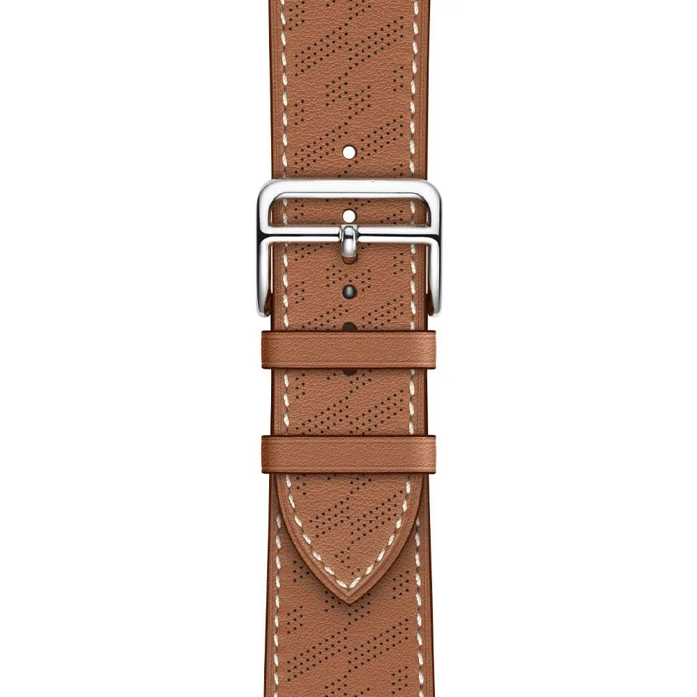 H Diagonal Genuine Leather Single Tour Apple Watch Band