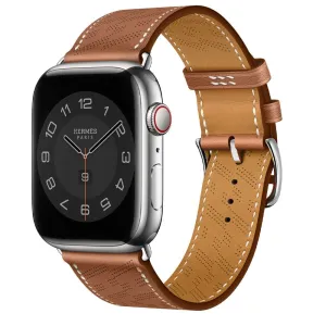 H Diagonal Genuine Leather Single Tour Apple Watch Band