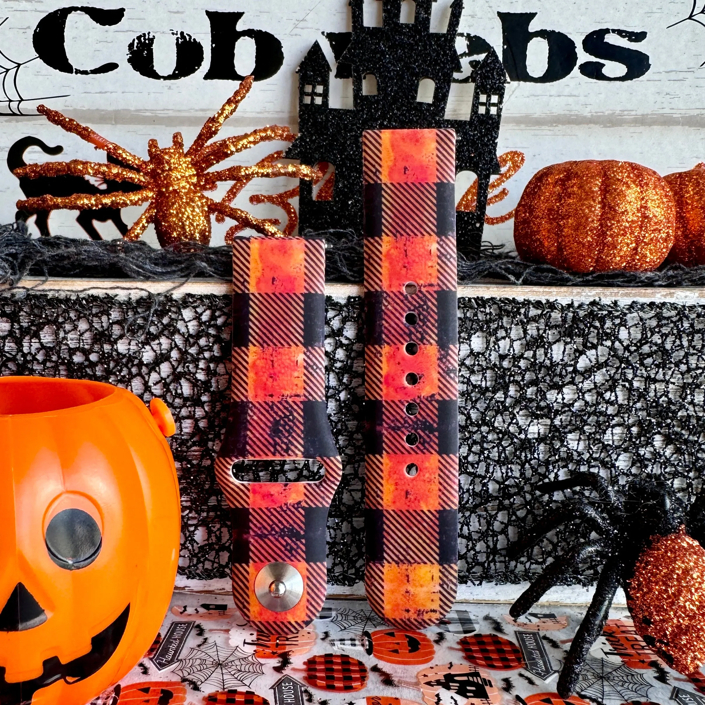 Halloween Flannel Print Silicone Band For Samsung Watch