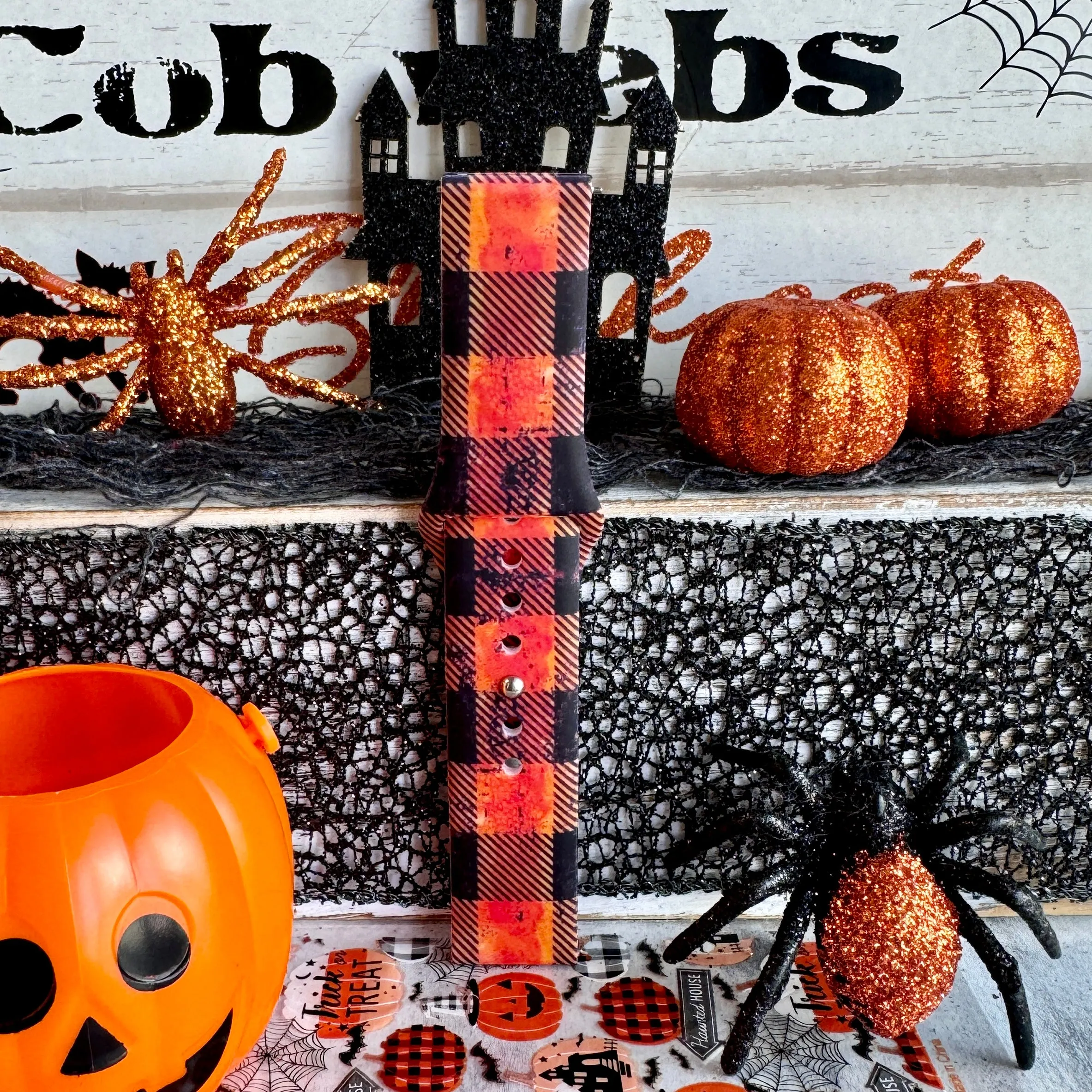 Halloween Flannel Print Silicone Band For Samsung Watch