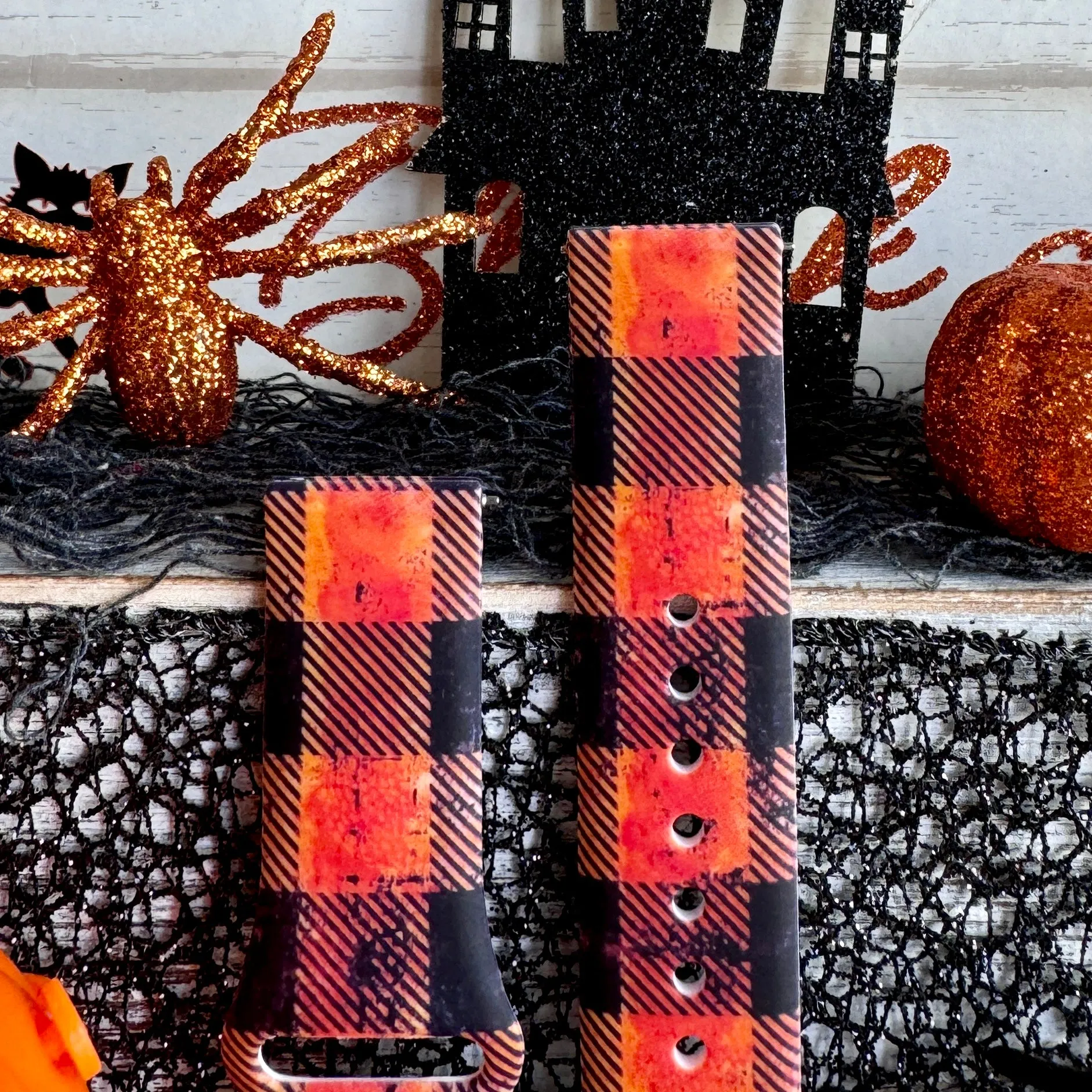 Halloween Flannel Print Silicone Band For Samsung Watch