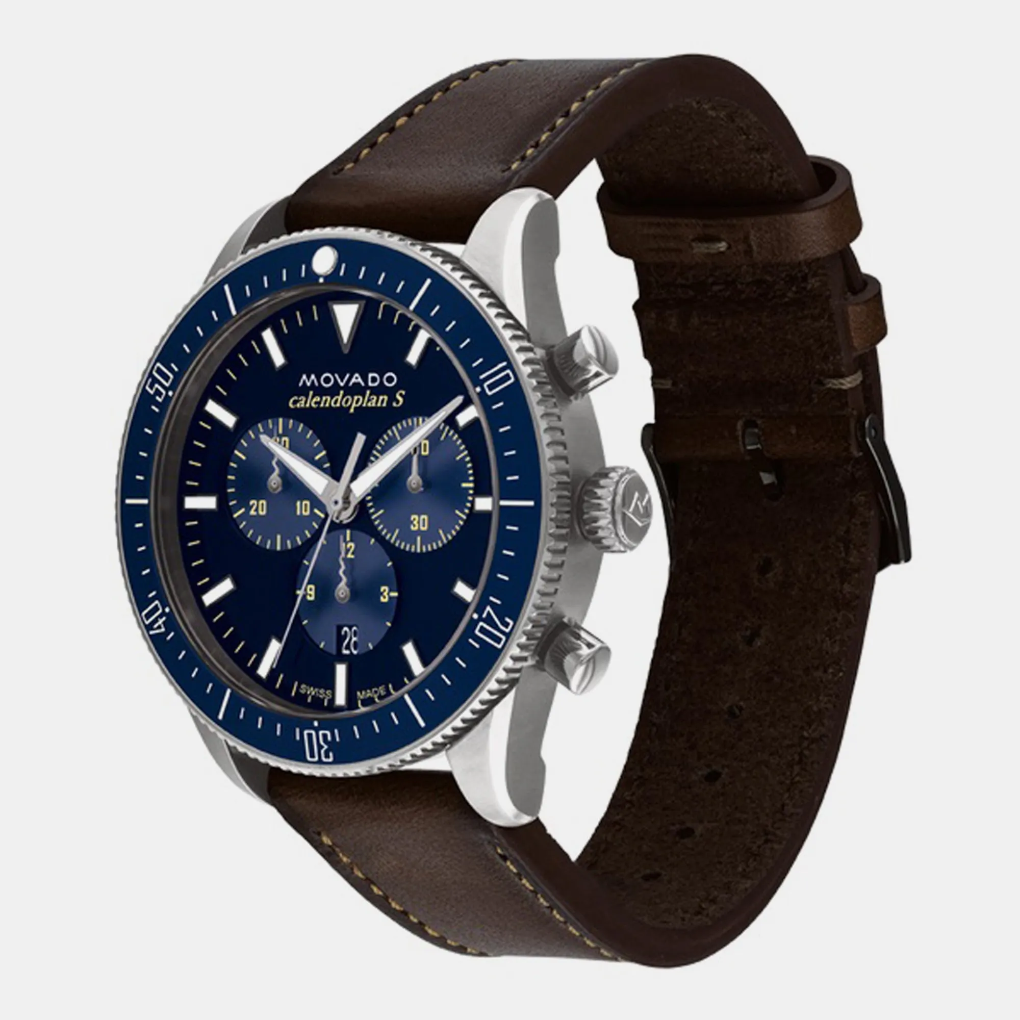 Heritage Men Blue Chronograph Leather Watch 3650121