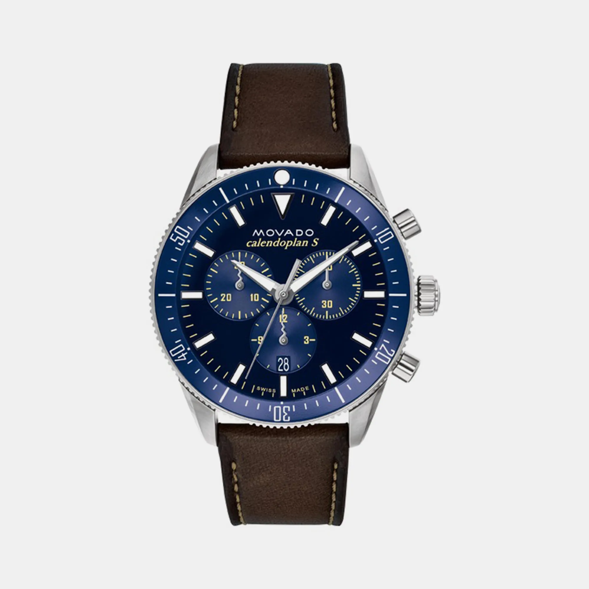 Heritage Men Blue Chronograph Leather Watch 3650121