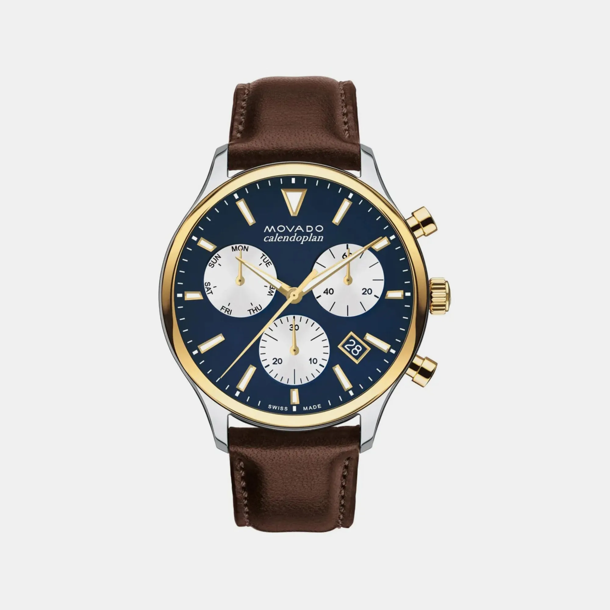 Heritage Men Blue Chronograph Leather Watch 3650162