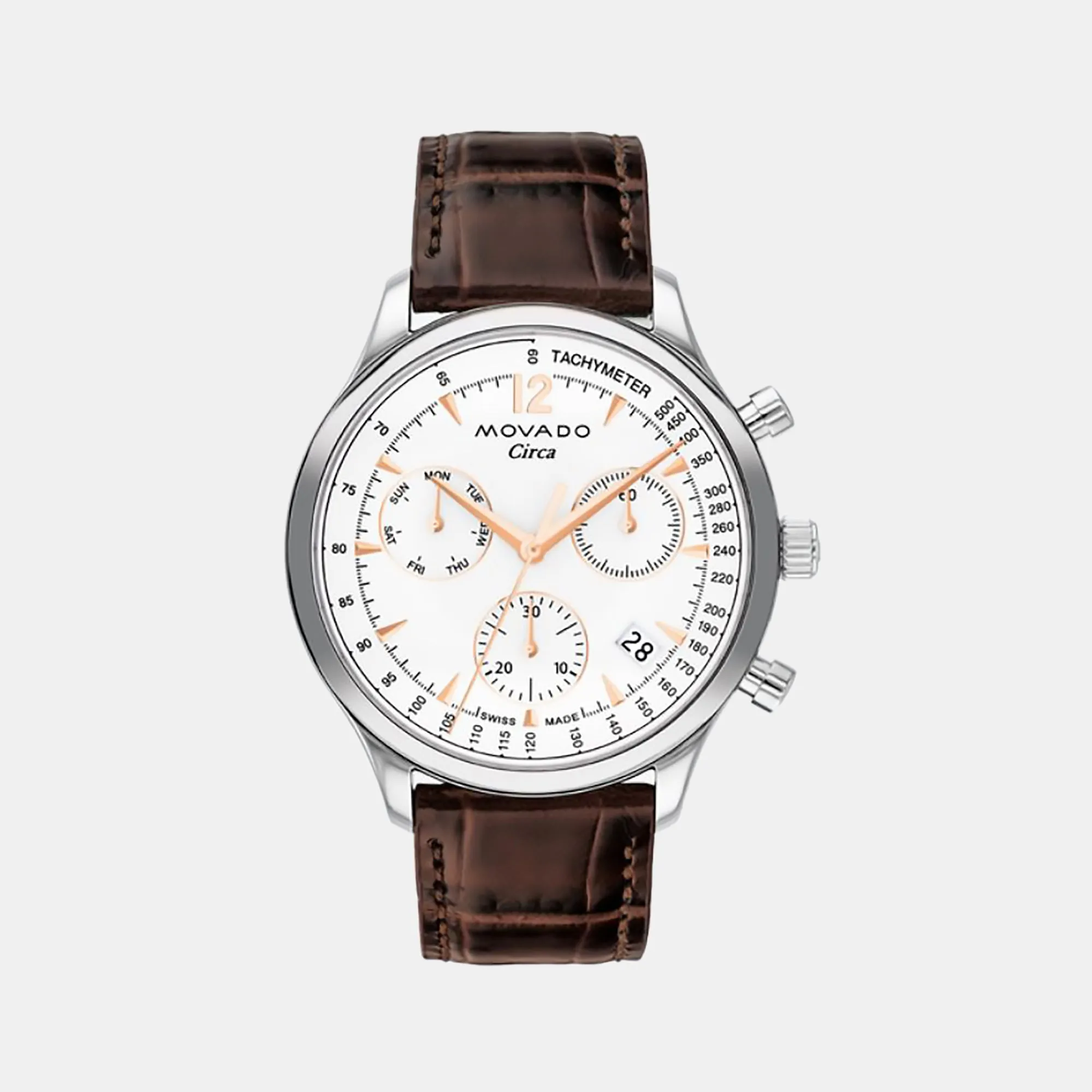 Heritage Series Men White Chronograph Leather Watch 3650132