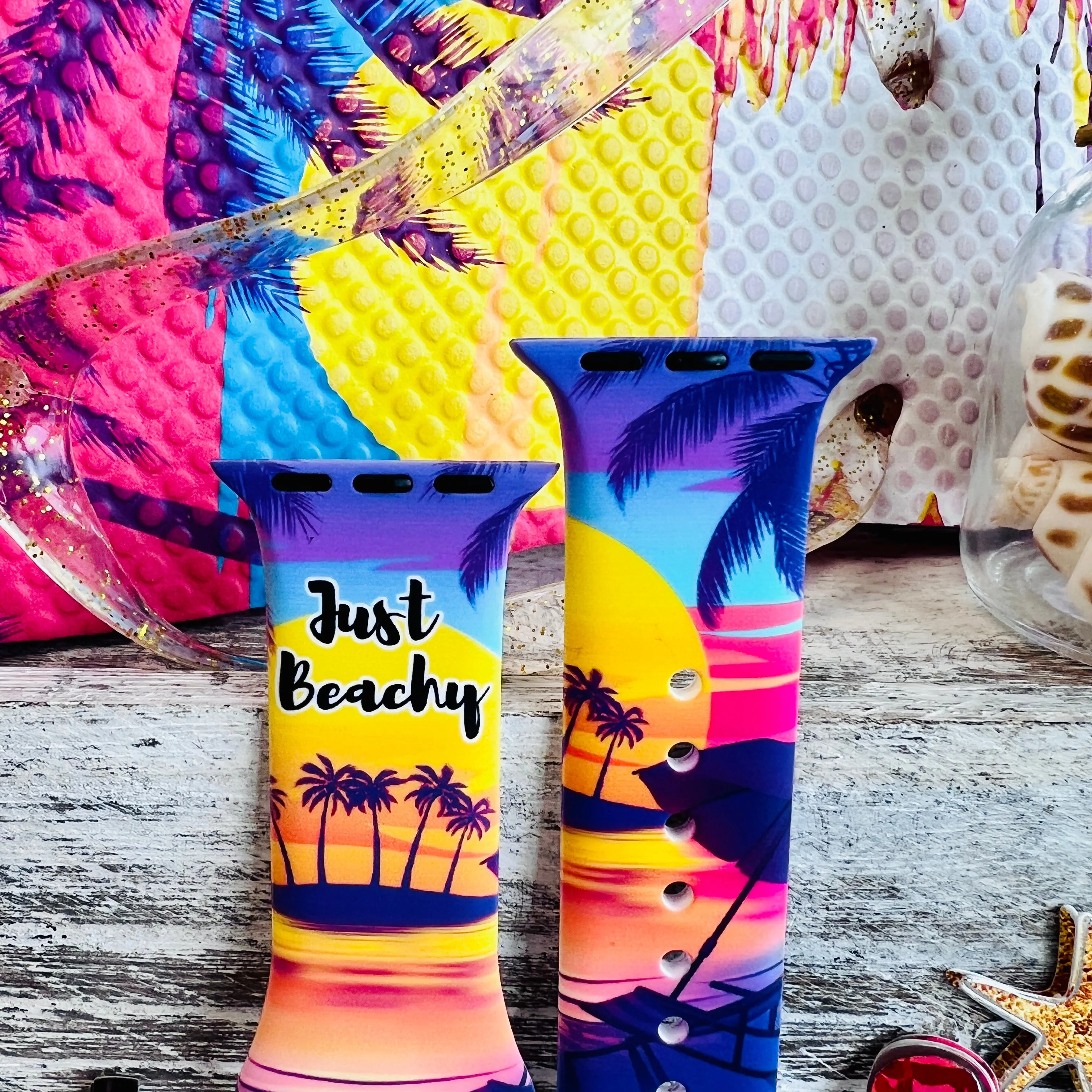 Just Beachy Print Silicone Band For Apple Watch