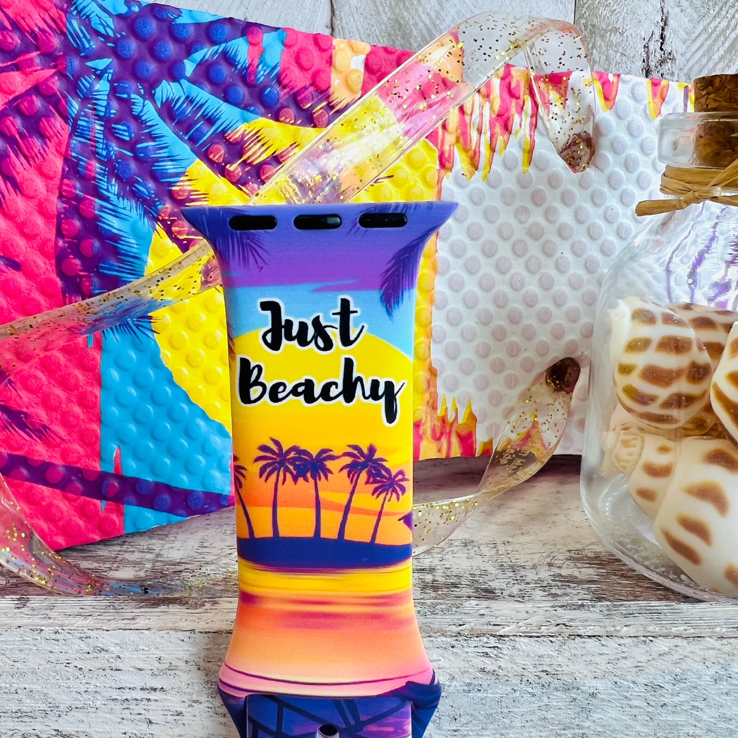 Just Beachy Print Silicone Band For Apple Watch