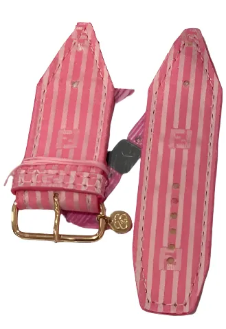 LAST CHANCE - Upcycled Bubblegum Fendi Pinstripe Sivella Watchband