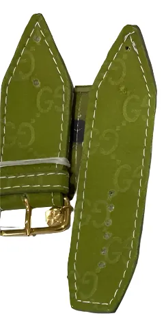 LAST CHANCE - Upcycled Lime Green Jacquard GG Sivella Watchband