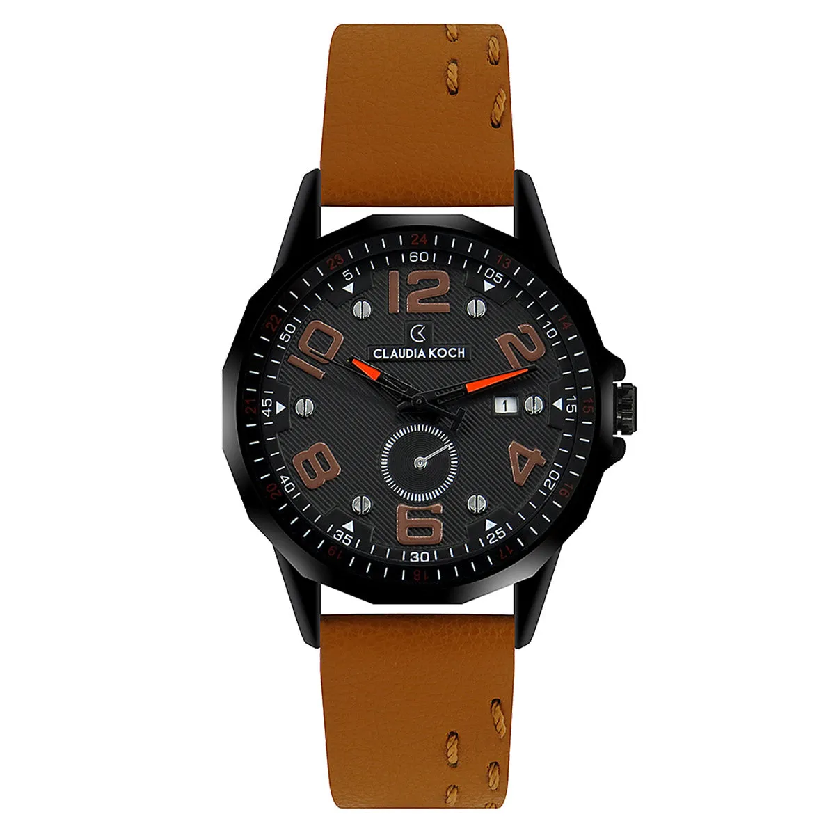 Leather Band Multifunctional Date Analog Sporty Men Watch