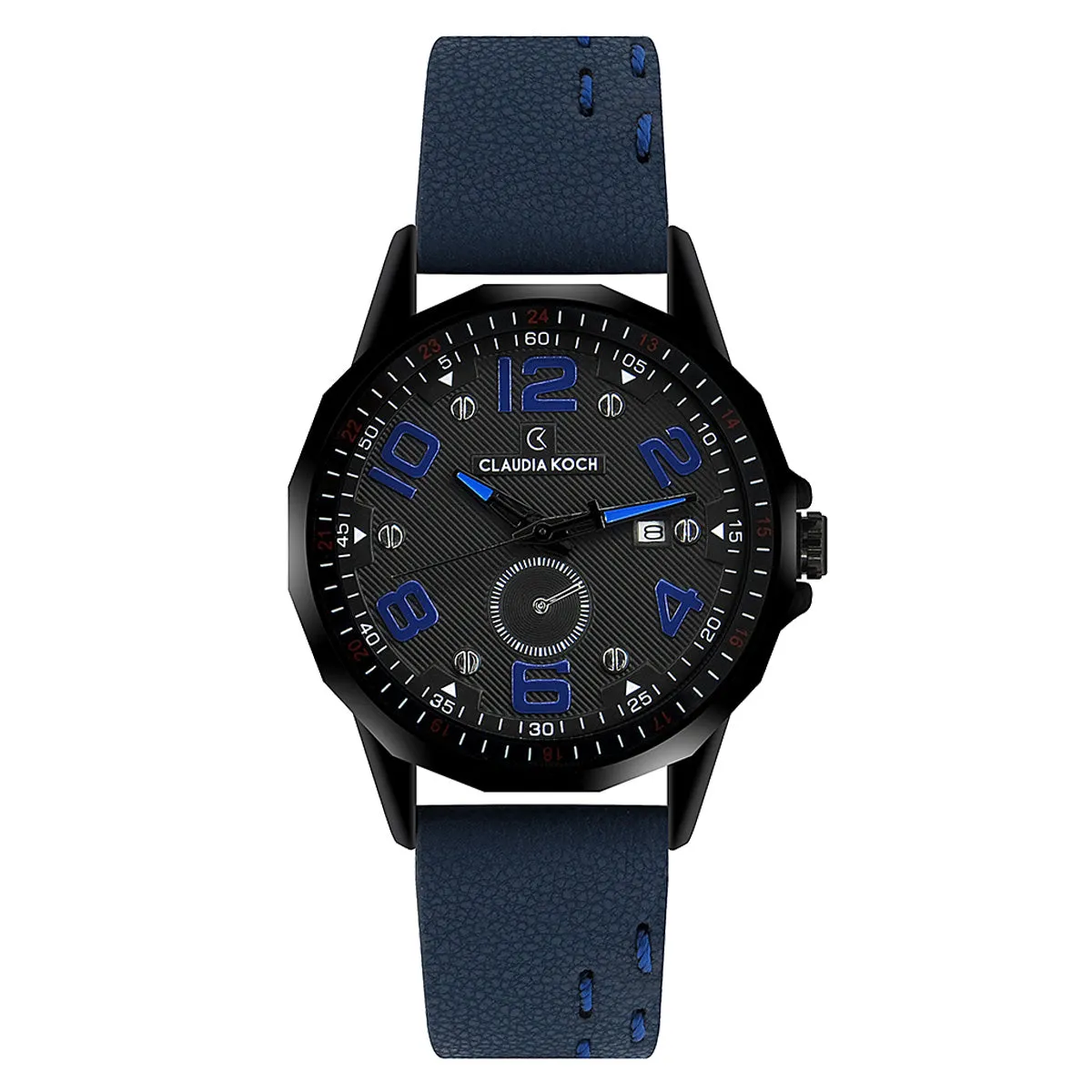 Leather Band Multifunctional Date Analog Sporty Men Watch