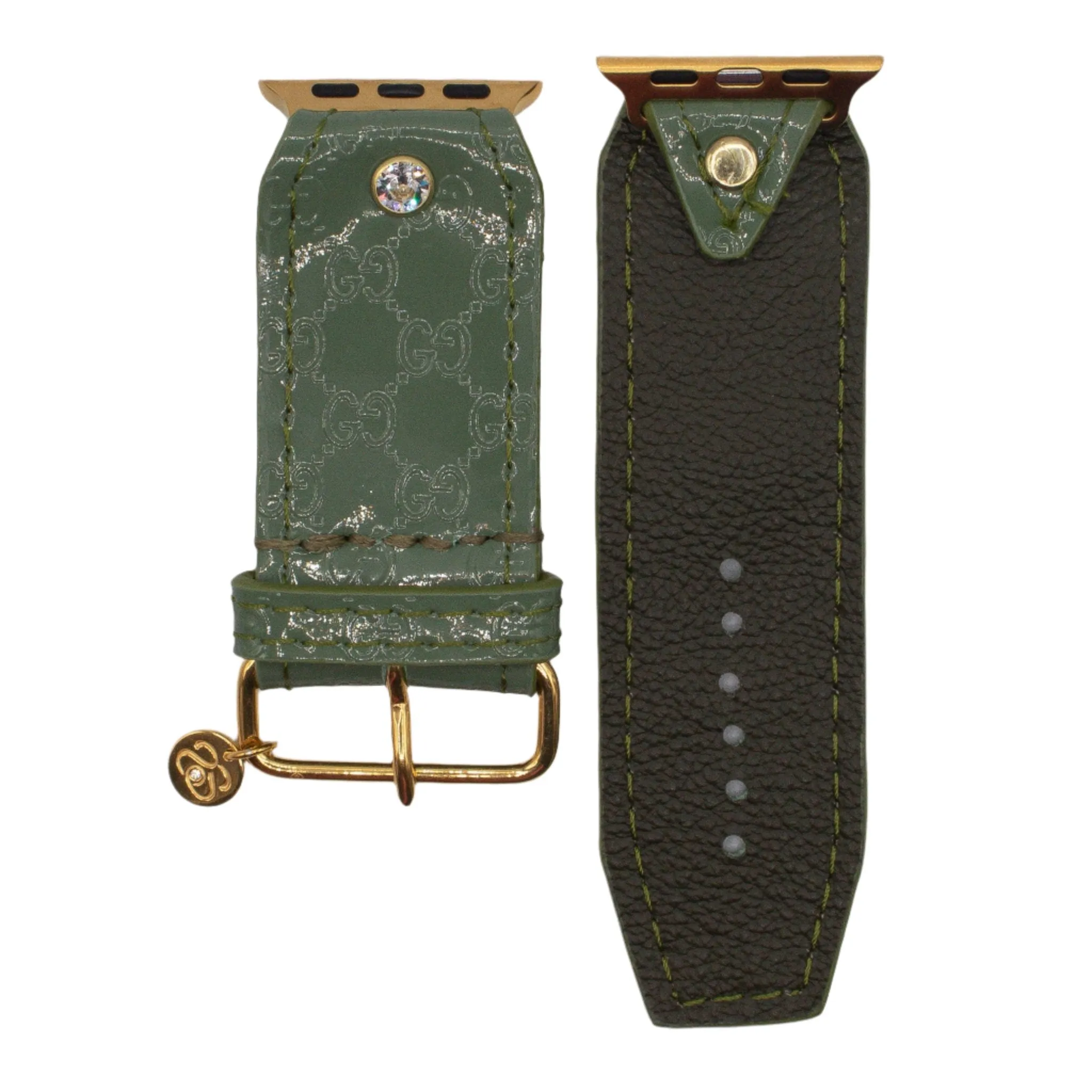 LIMITED EDITION - Upcycled Sage Patent Micro GG Sivella Watchband