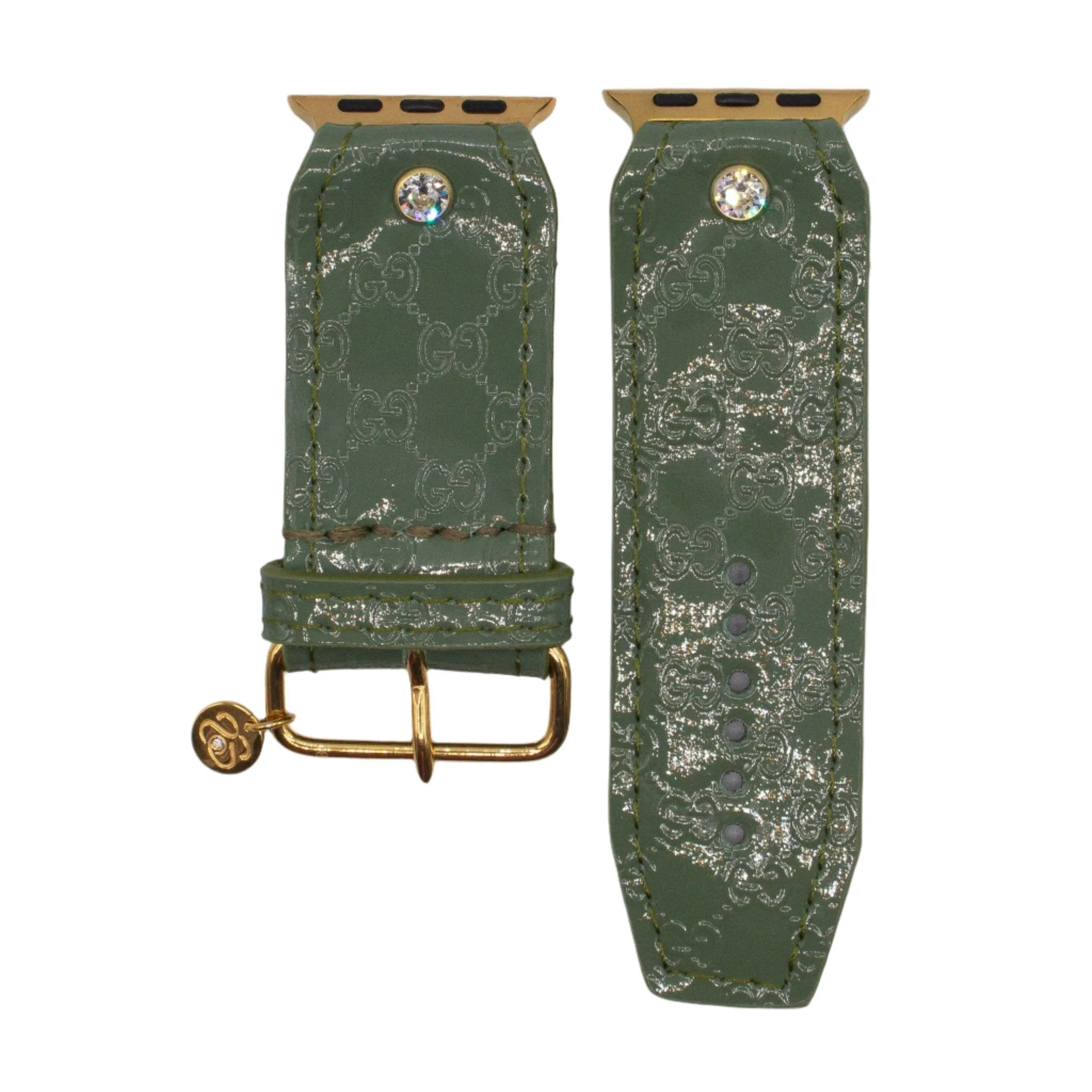 LIMITED EDITION - Upcycled Sage Patent Micro GG Sivella Watchband