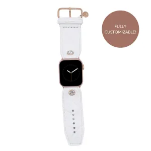 Limited Edition - White Quilted Customizable Watchband