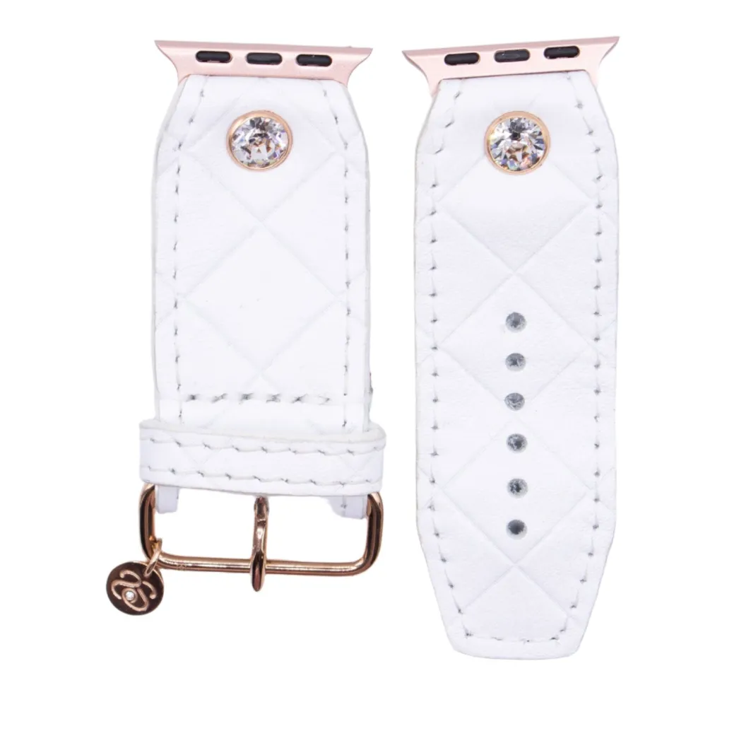 Limited Edition - White Quilted Customizable Watchband