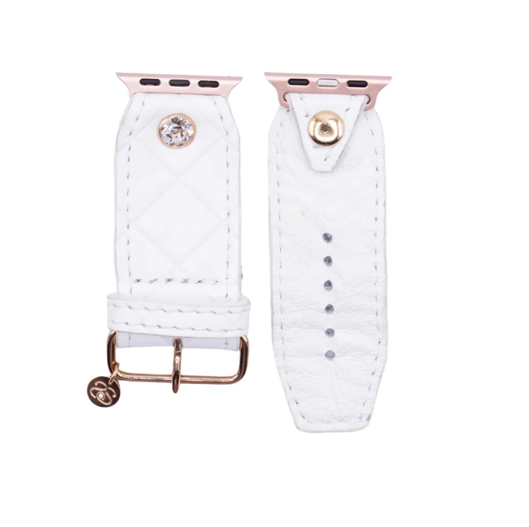 Limited Edition - White Quilted Customizable Watchband