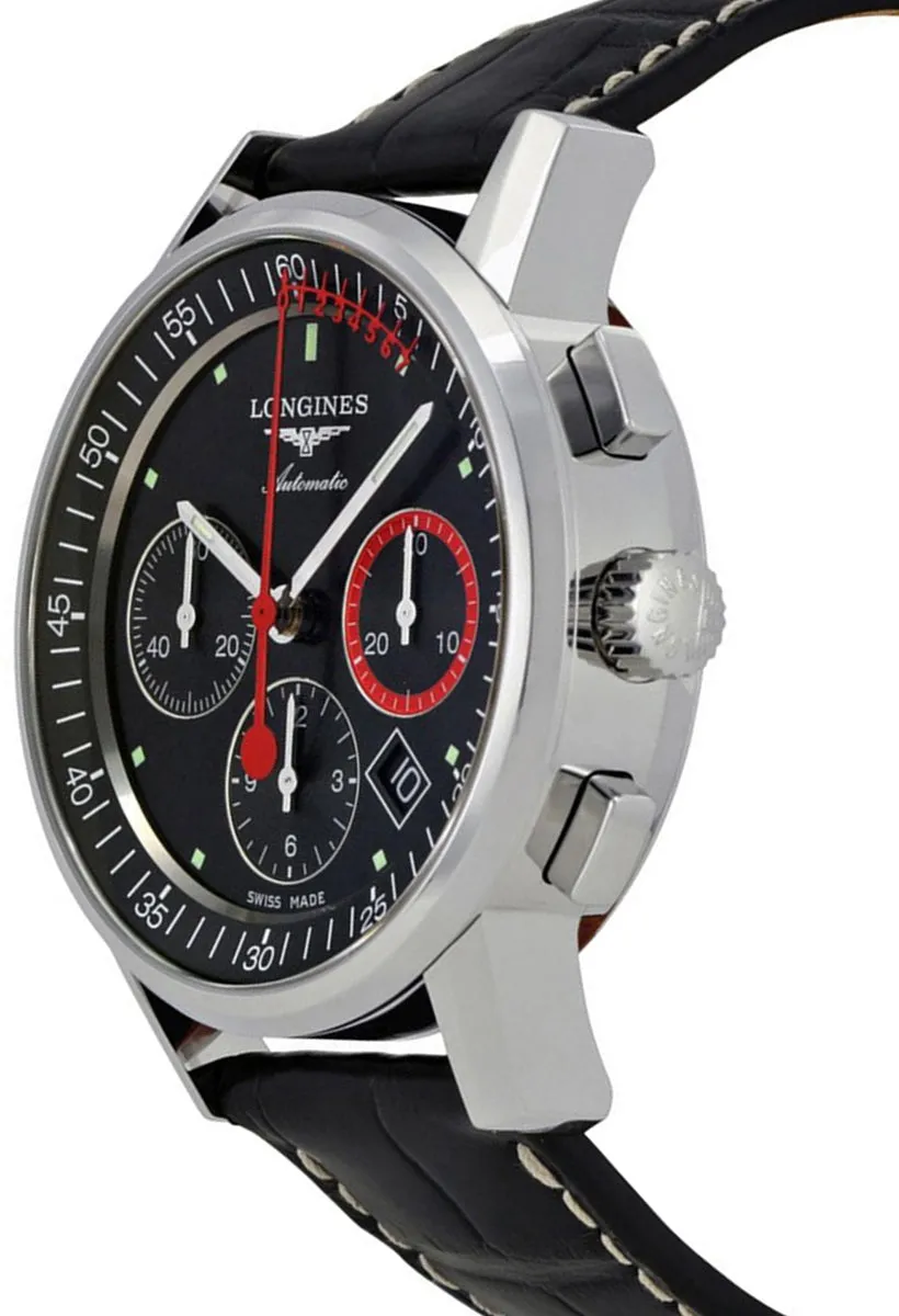 Longines Heritage Column Wheel Chronograph Leather Strap Men's Watch L47544524