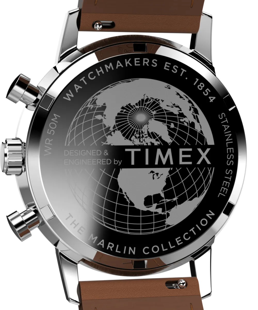 Marlin® Chronograph Tachymeter 40mm Leather Strap Watch