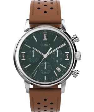 Marlin® Chronograph Tachymeter 40mm Leather Strap Watch