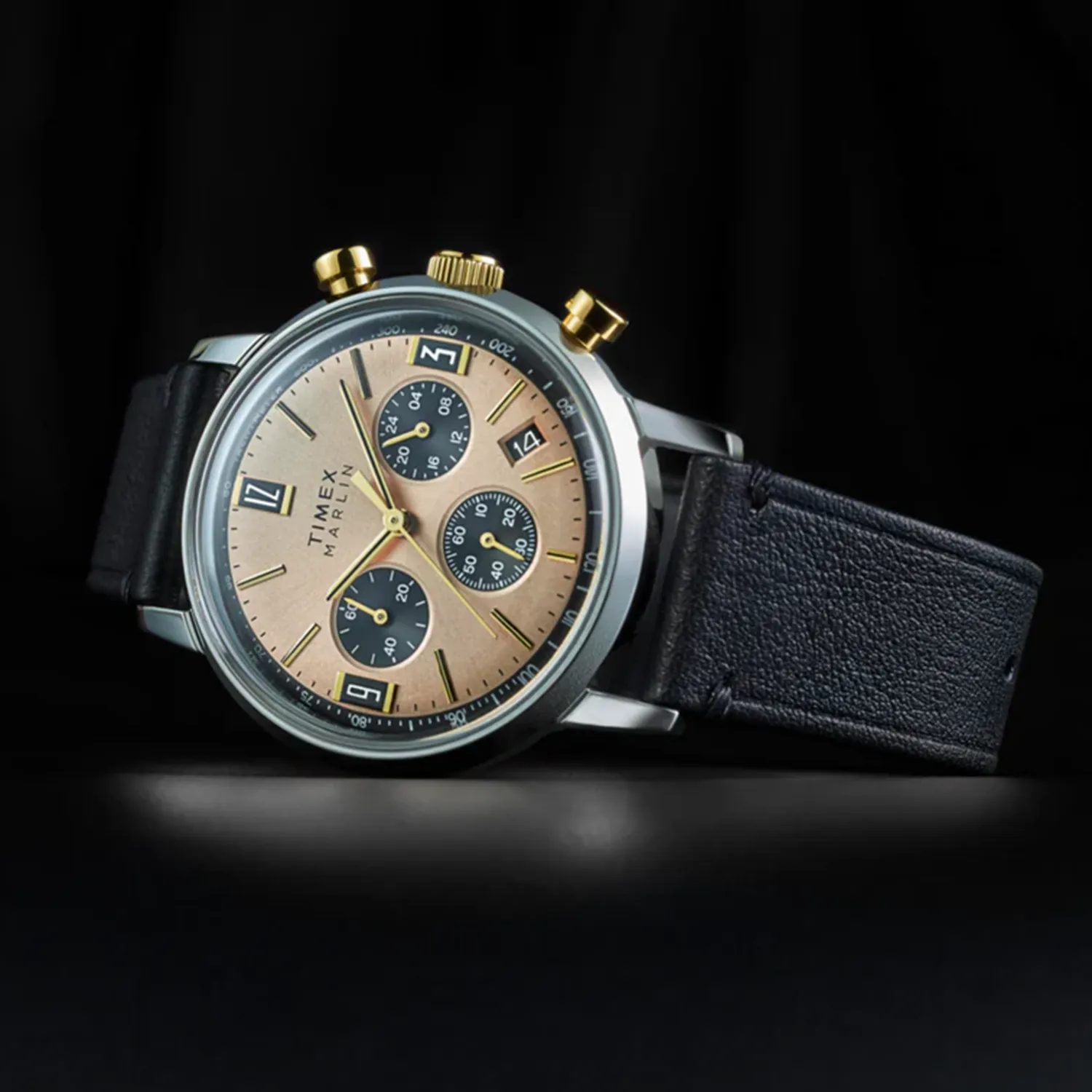 Marlin Men Quartz Champagne Dial Chronograph Leather Watch TW2W60300UJ