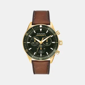 Men Black Chronograph Leather Watch 3650122