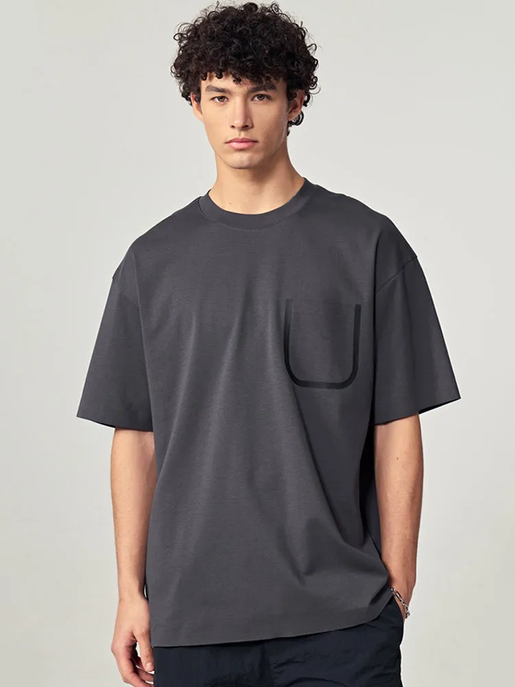 Men's Minimalist U-Shape Pocket Design T-Shirt