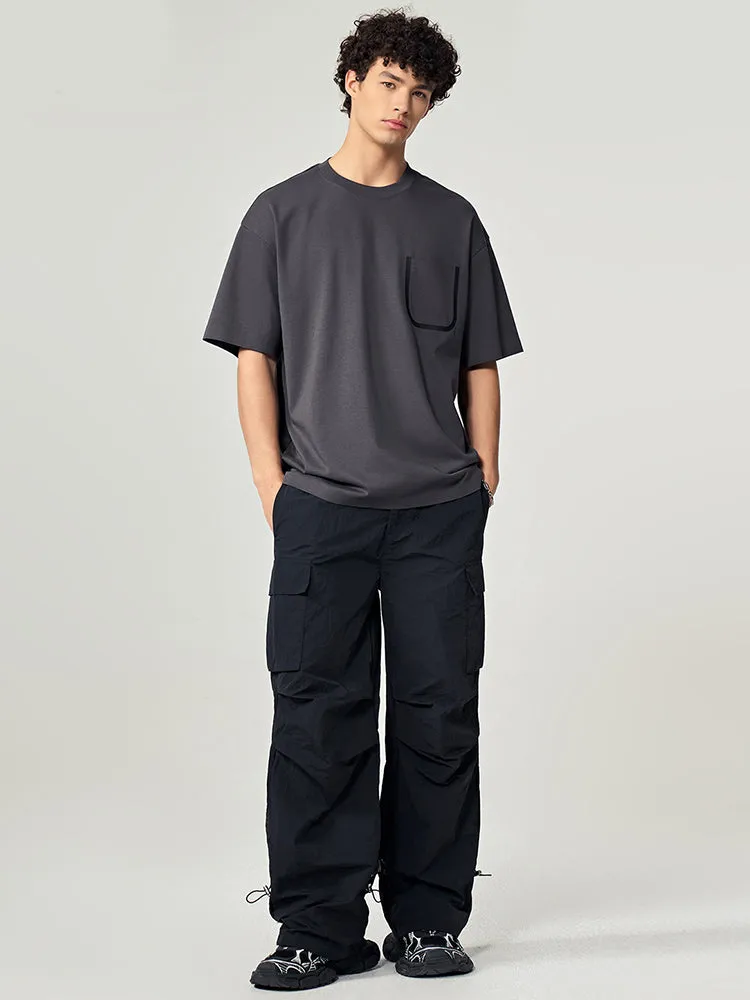Men's Minimalist U-Shape Pocket Design T-Shirt