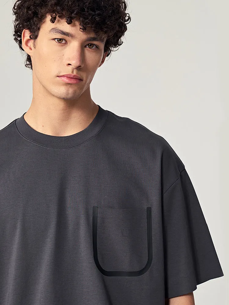 Men's Minimalist U-Shape Pocket Design T-Shirt