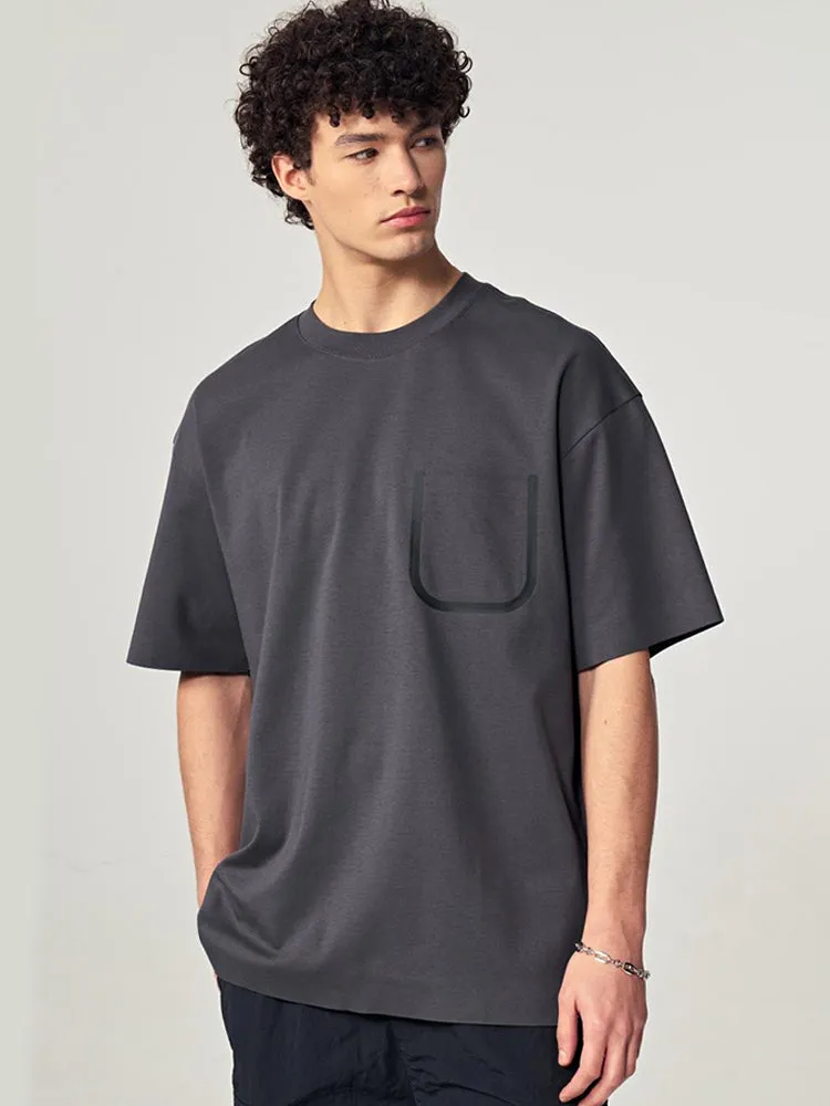 Men's Minimalist U-Shape Pocket Design T-Shirt