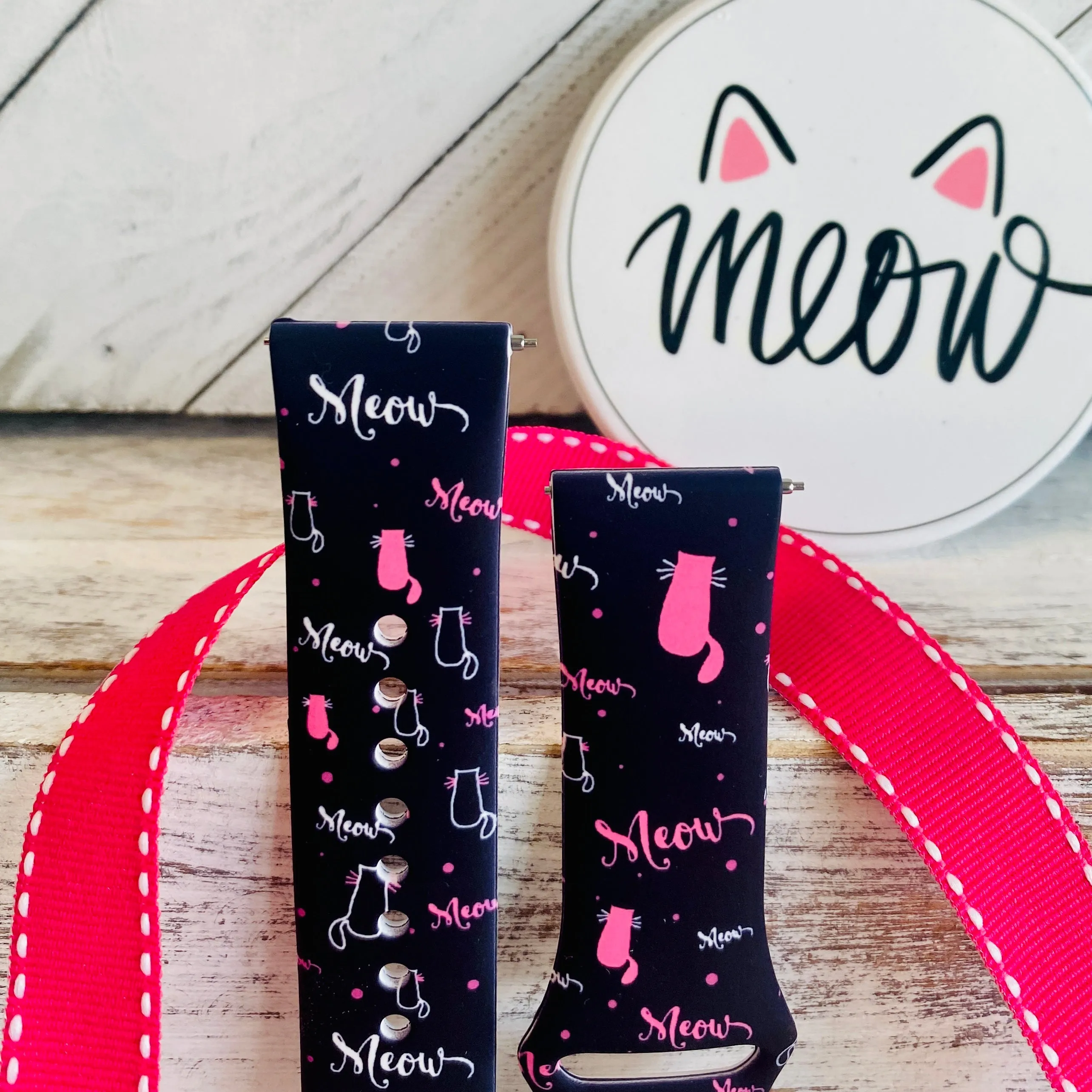 Meow Print Silicone Band For Samsung Watch