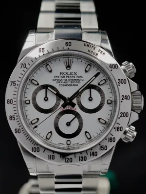 MINT 2016 Rolex Daytona 116520 White Dial with Box and Papers