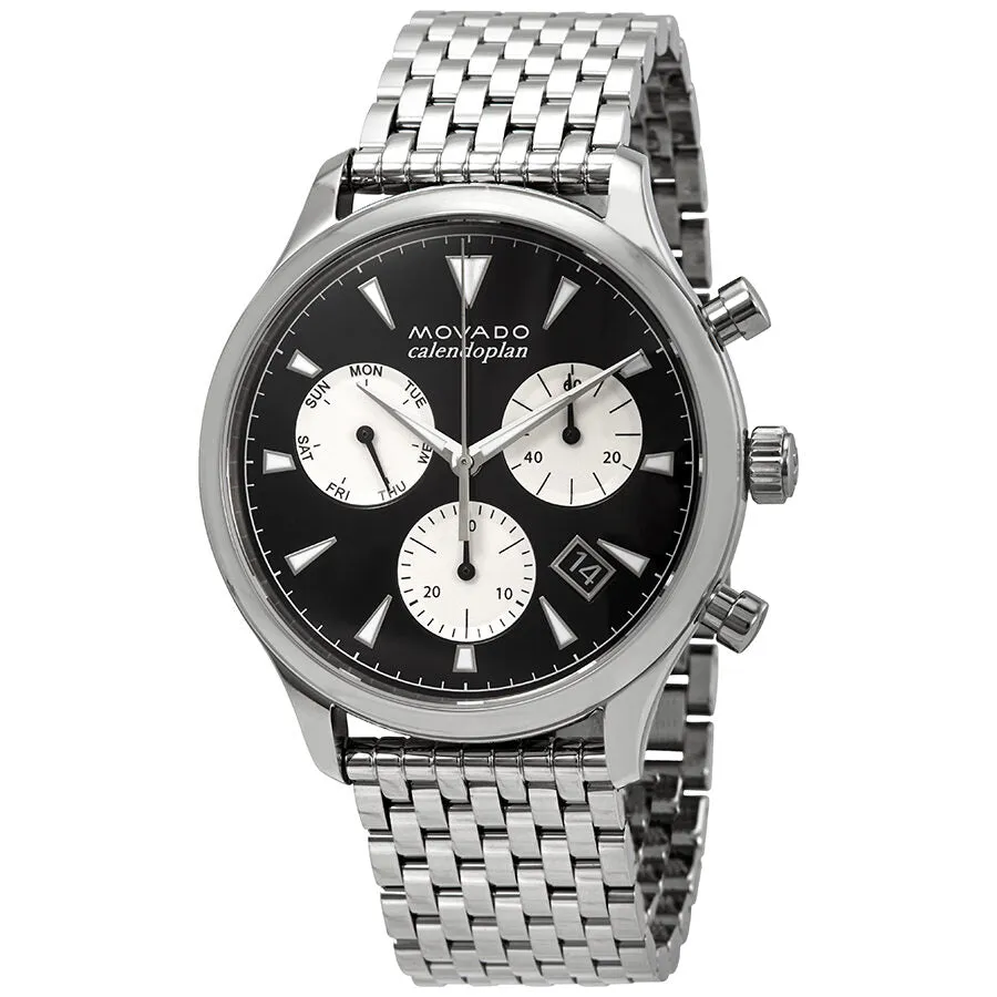 Movado Heritage Chronograph Black Dial Men's Watch 3650014