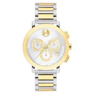 Movado Two-Tone Steel Silver Dial Chronograph Women's Swiss Made Watch - 3600968