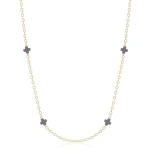 Necklace Simplicity Chain Gold - Signature Cross Charcoal
