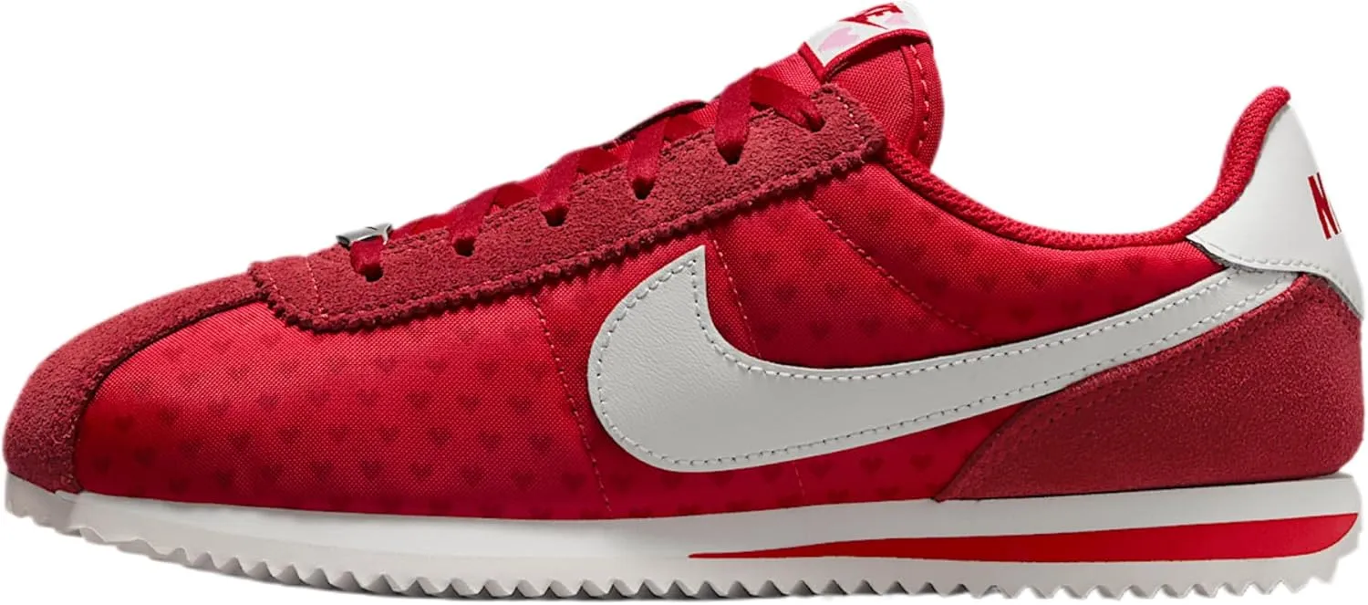 Nike Cortez Big Kids' Shoes (HV5166-696, Light Crimson/Fire Red/Dark Team Red)