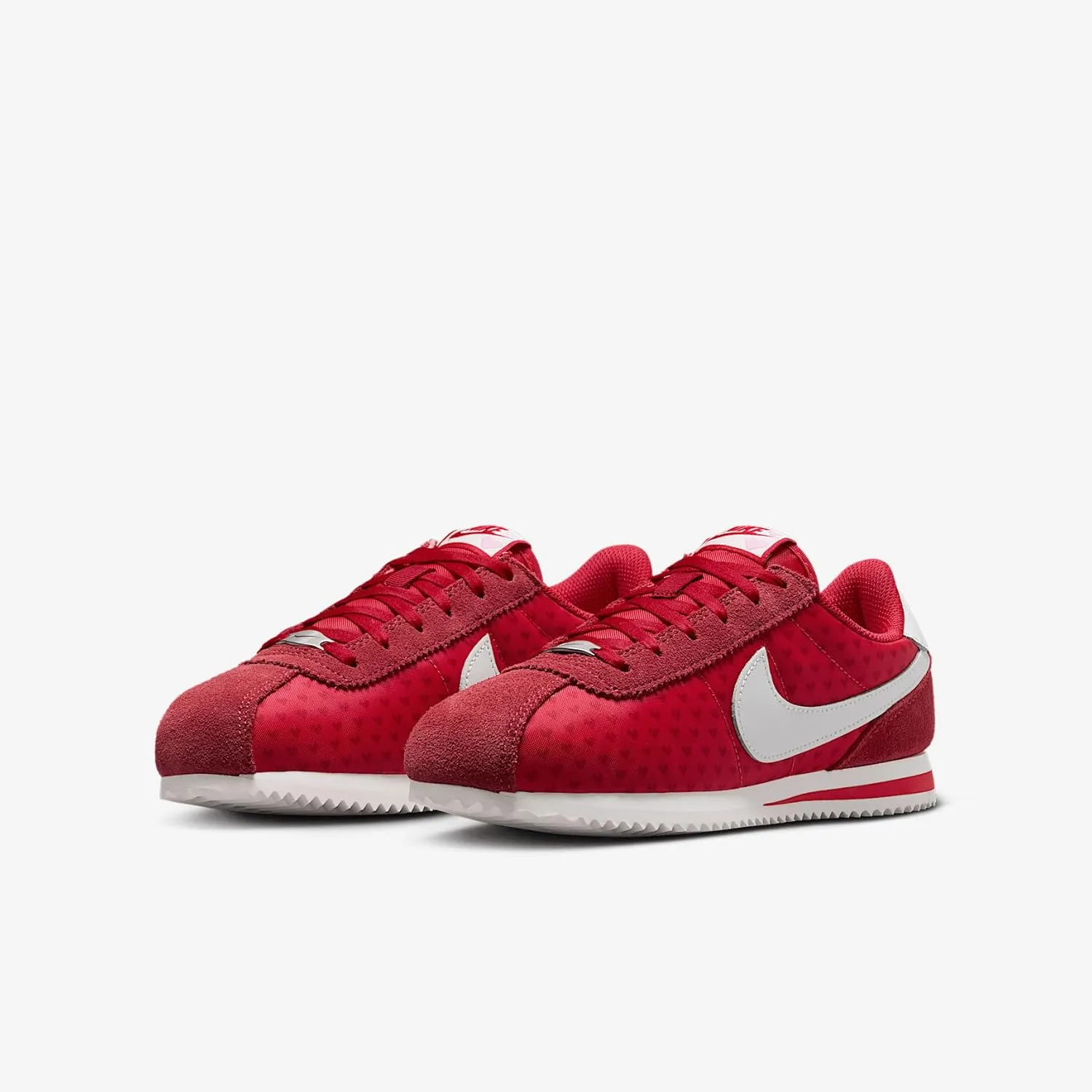Nike Cortez Big Kids' Shoes (HV5166-696, Light Crimson/Fire Red/Dark Team Red)