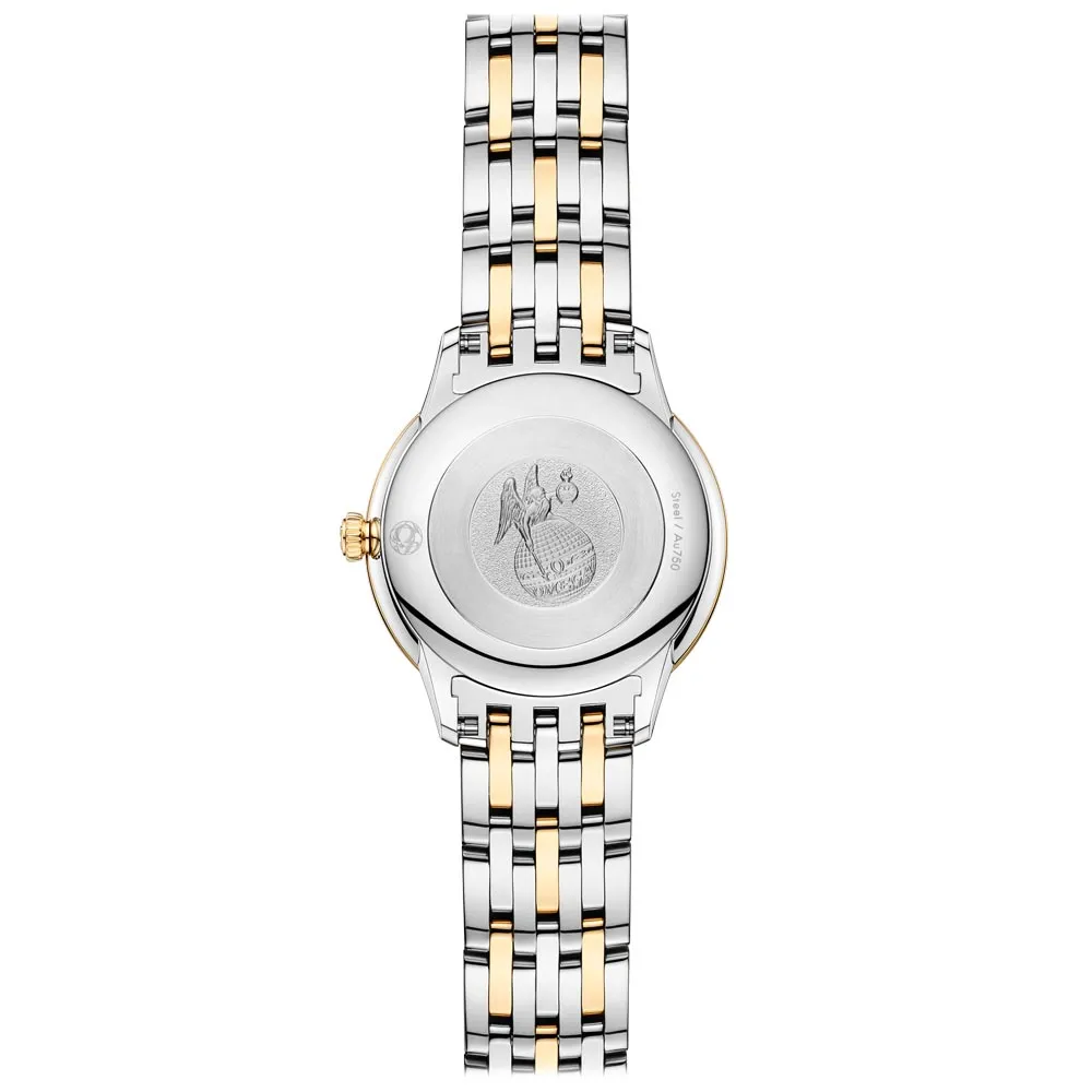 OMEGA De Ville Prestige 27.5mm Yellow Dial 18ct Yellow Gold and Steel Ladies Quartz Watch 43420286008001