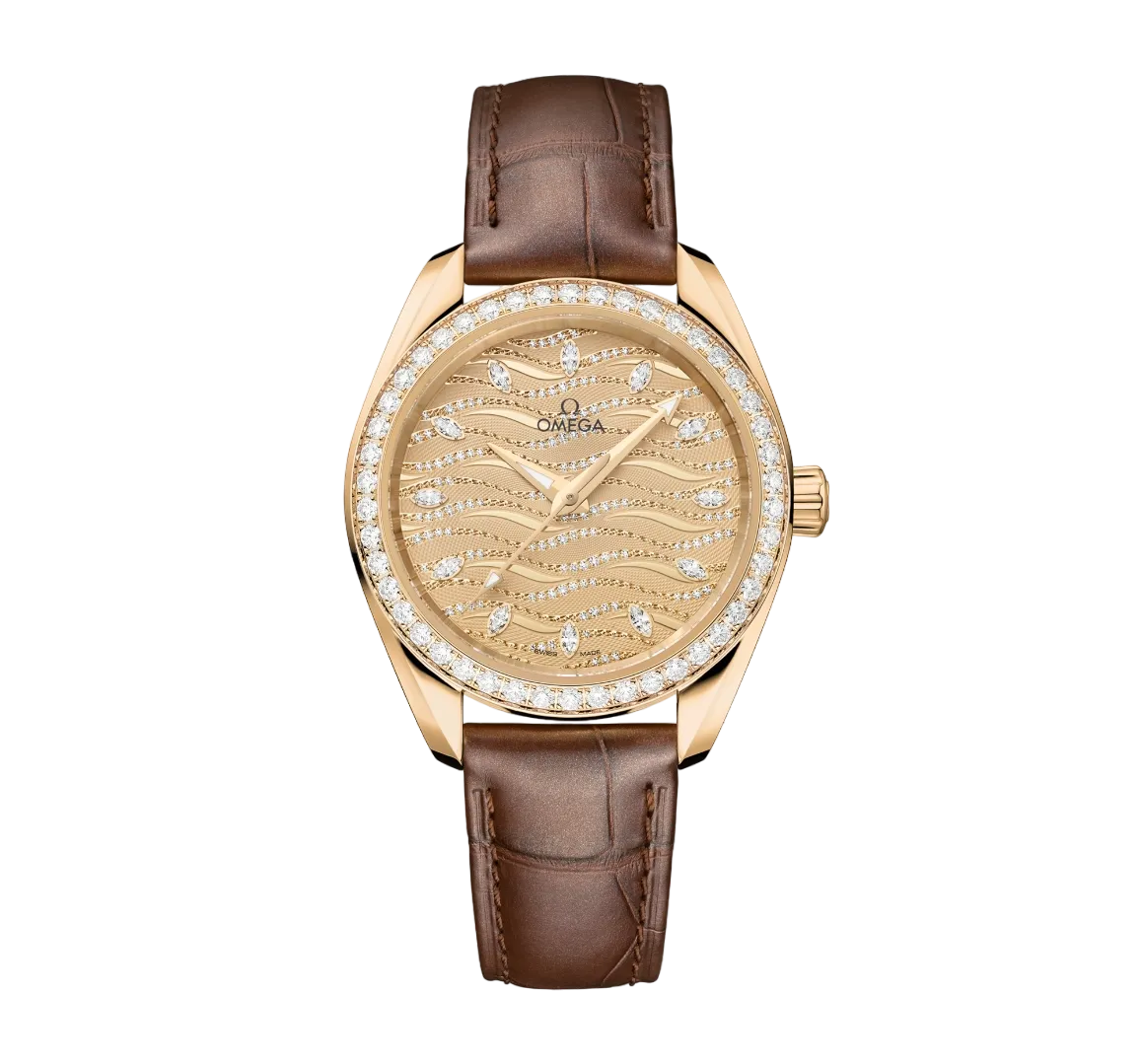 Omega Seamaster Aqua Terra 18K Moonshine™ gold & Diamonds Lady's Watch