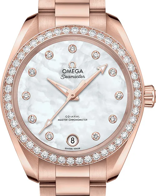 Omega Seamaster Aqua Terra Chronometer 18K Sedna™ gold &amp; Diamonds Lady's Watch