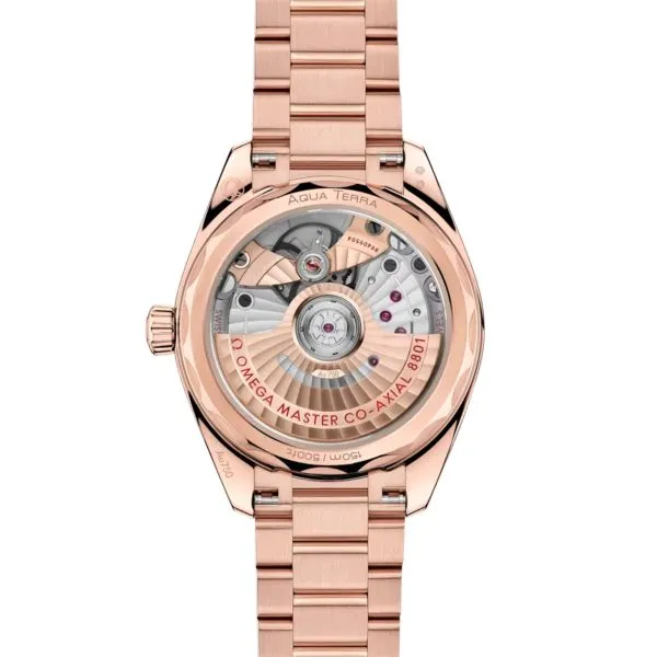 Omega Seamaster Aqua Terra Chronometer 18K Sedna™ gold &amp; Diamonds Lady's Watch
