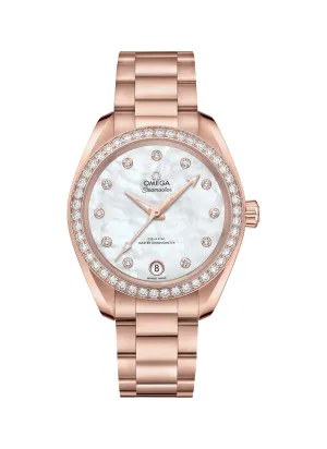 Omega Seamaster Aqua Terra Chronometer 18K Sedna™ gold &amp; Diamonds Lady's Watch