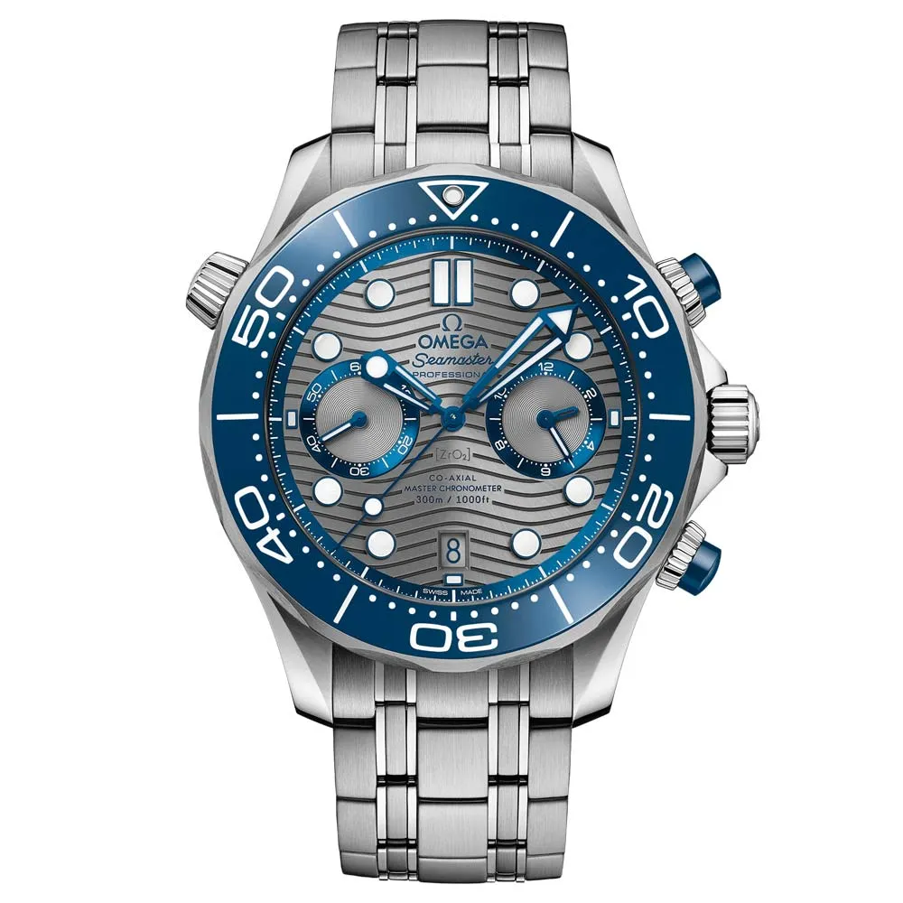 OMEGA Seamaster Diver 300M 44mm Grey Dial Automatic Chronograph Gents Watch 21030445106001