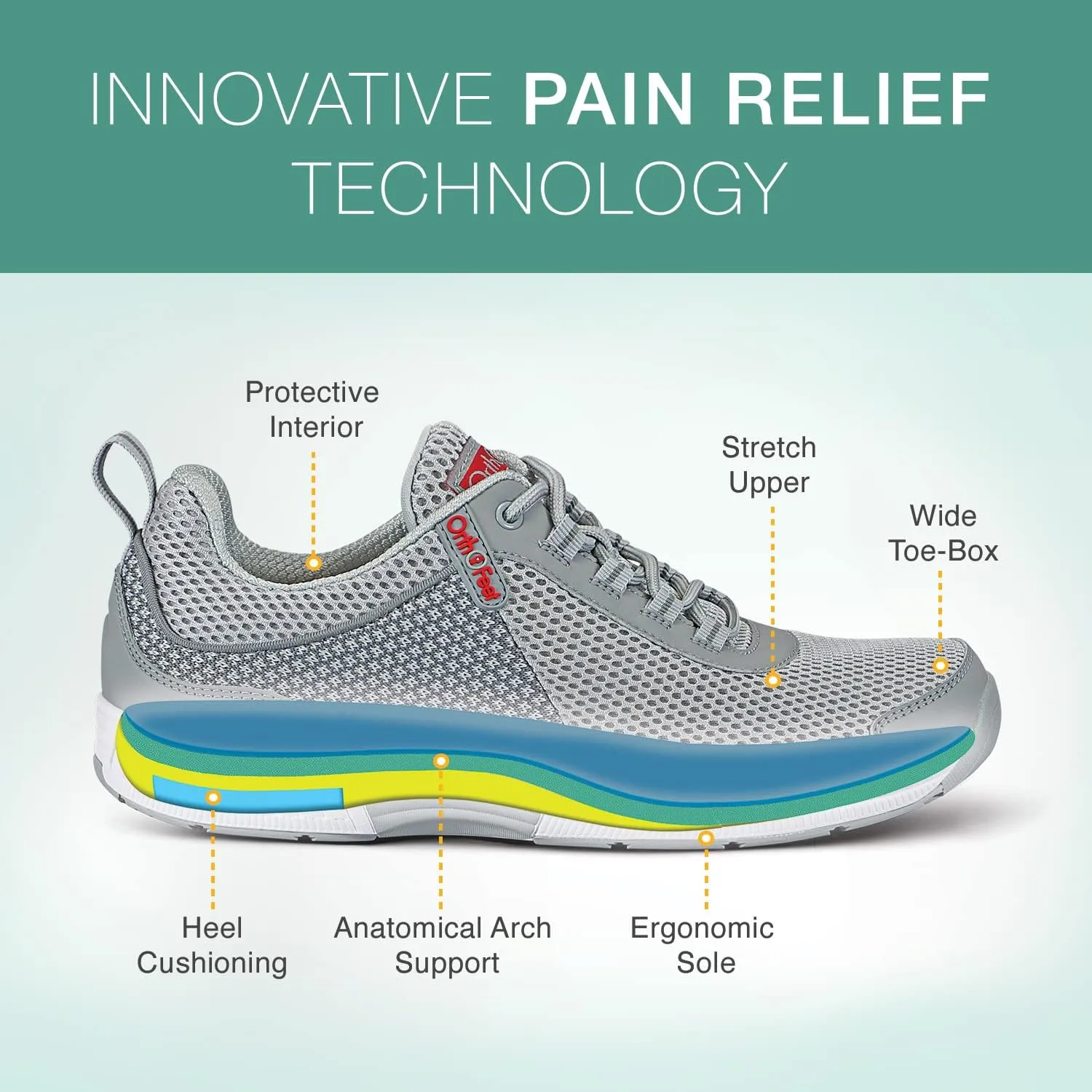 Orthofeet Men's Orthopedic Knit Edgewater Sneakers