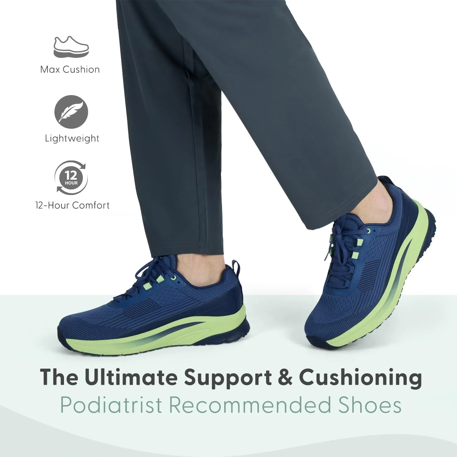 Orthofeet Men's Orthopedic Race Running Shoe for Foot Pain Relief