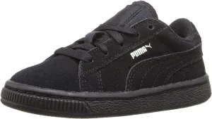 PUMA Suede JR Sneaker Black Silver, 6 M US Big Kid