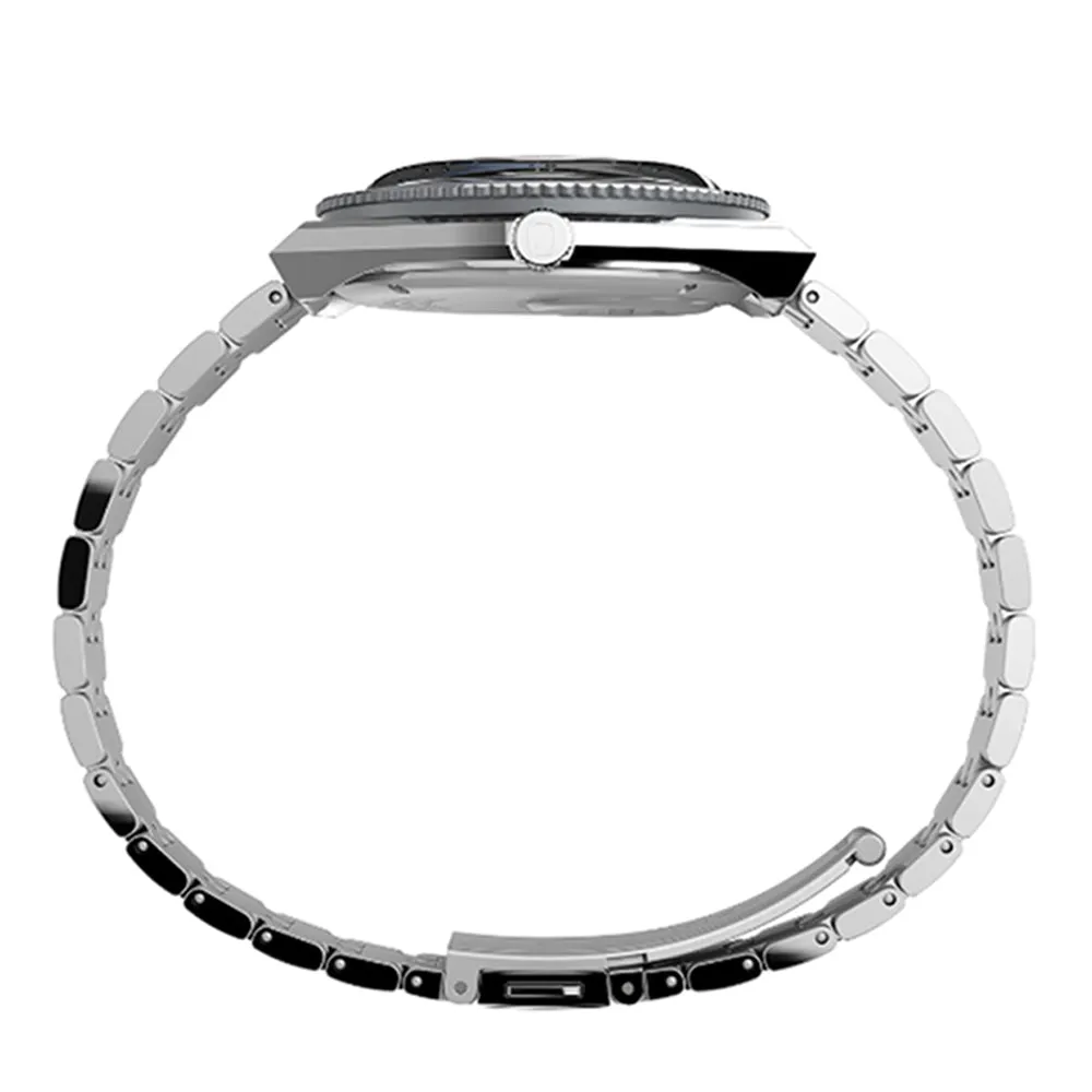 Q Timex Diver GMT 38mm Stainless Steel Band Watch TW2V38100