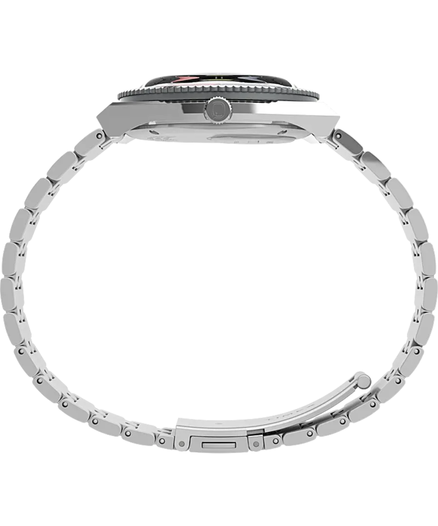 Q Timex GMT 38mm Stainless Steel Bracelet Watch TW2V38000