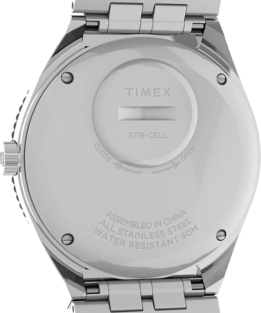 Q Timex GMT 38mm Stainless Steel Bracelet Watch TW2V38000