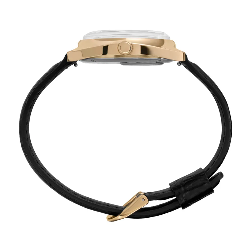 Q Timex Marmont Archive Re-release Black Leather Strap Watch TW2U87800