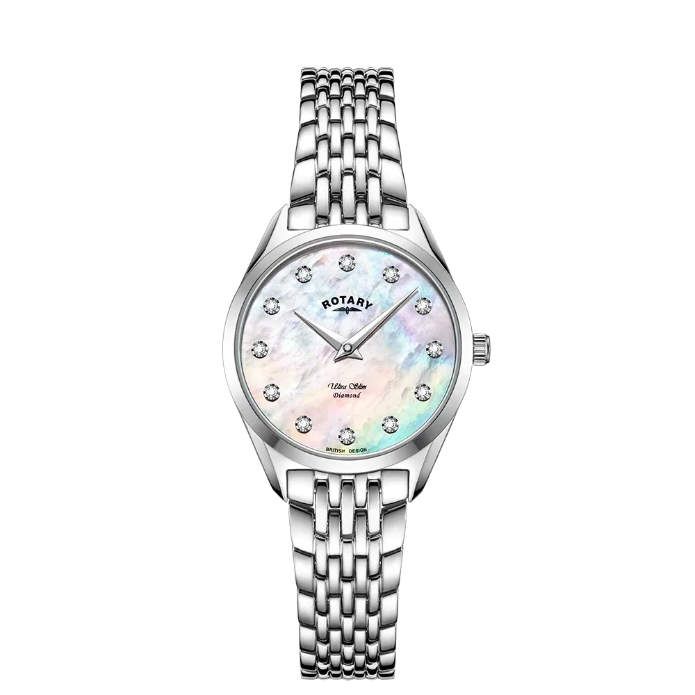 Rotary Ladies Mother of Pearl & Diamond Ultra Slim Watch